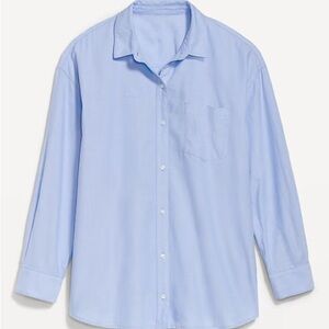 Old Navy XXL Boyfriend Shirt Light Blue Oversized Button Down Relaxed Fit